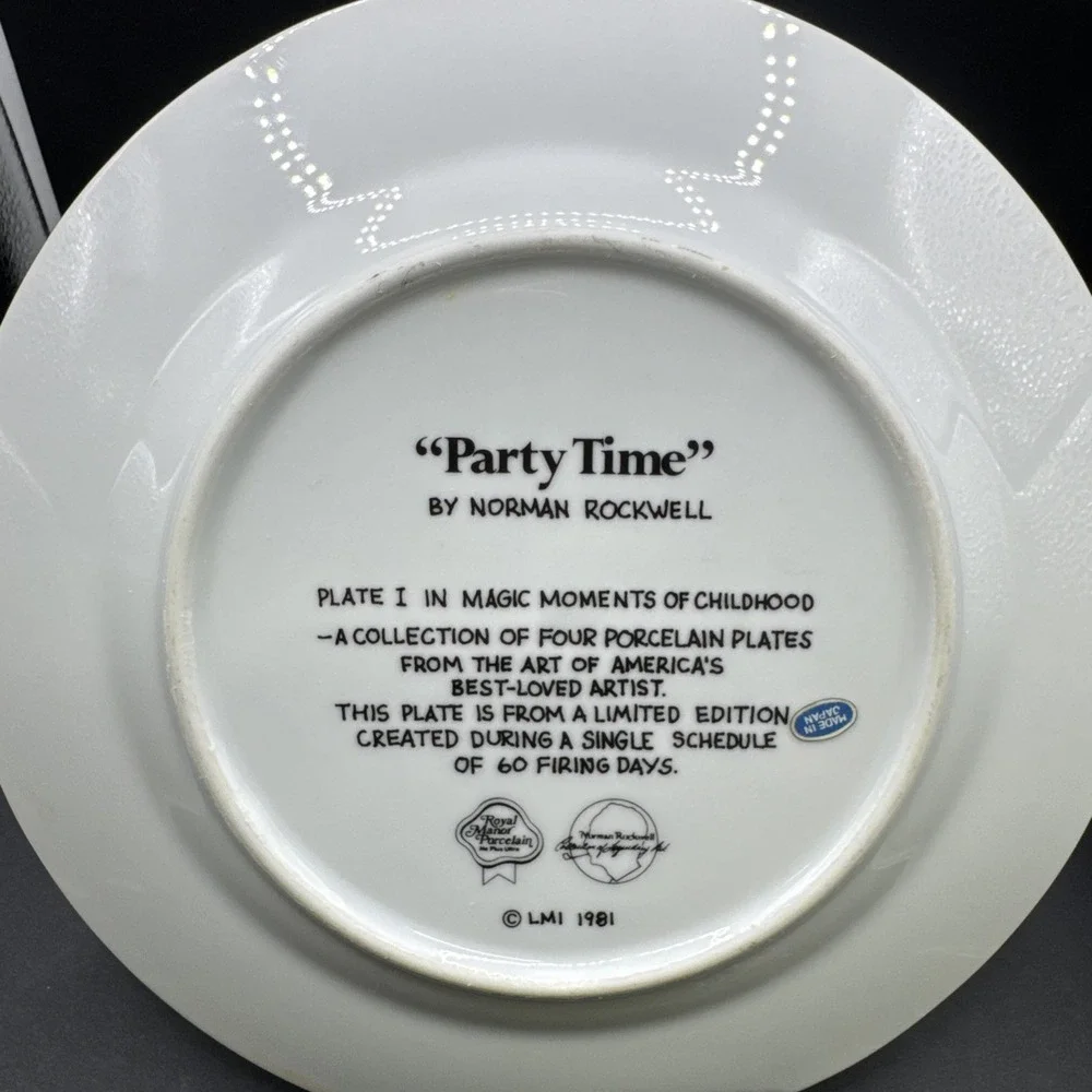 Vintage Party Time By Norman Rockwell Collectible Plate‎